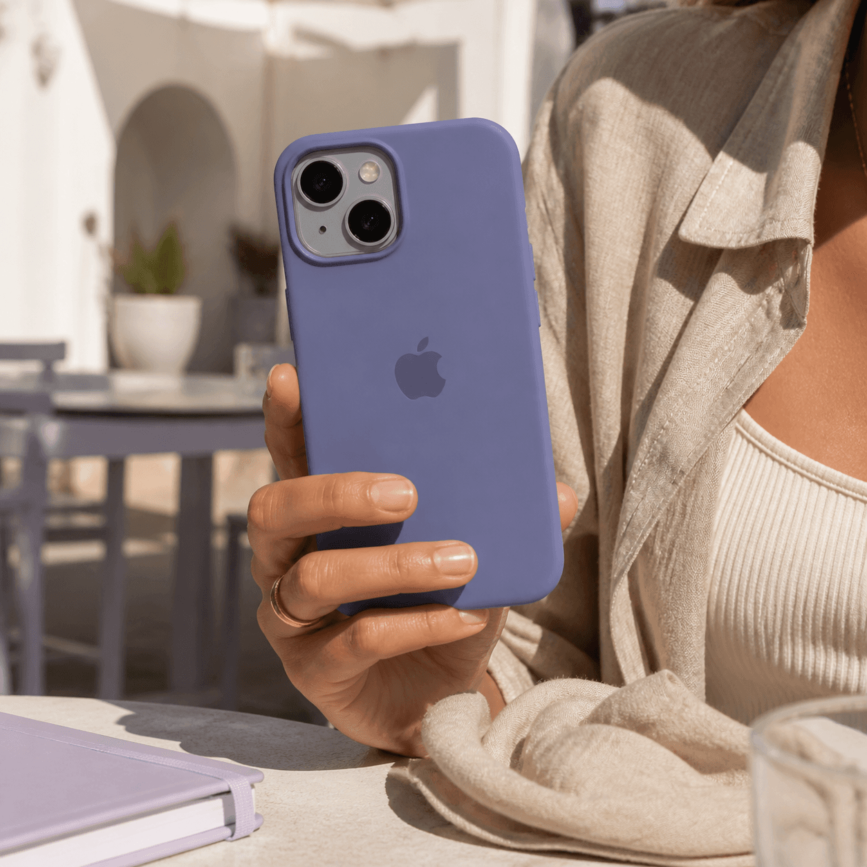 Dusk Blue case in everyday use