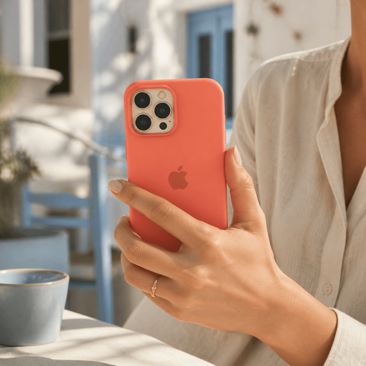 Electric Coral case in everyday use