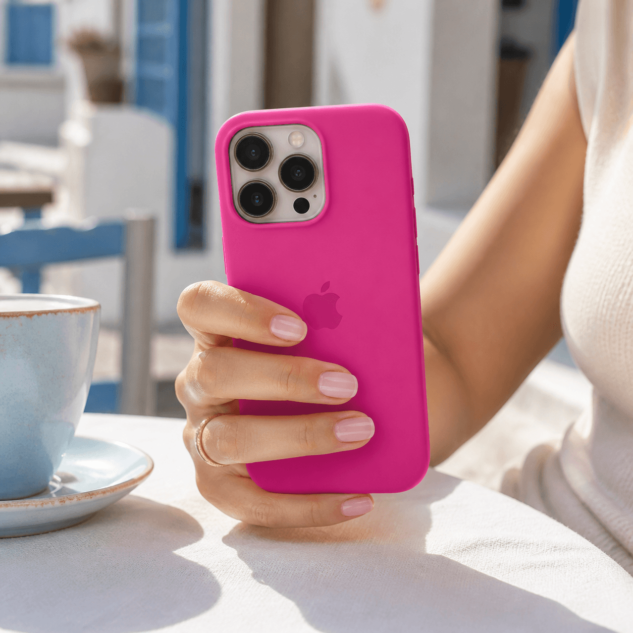Berry Pink case in everyday use