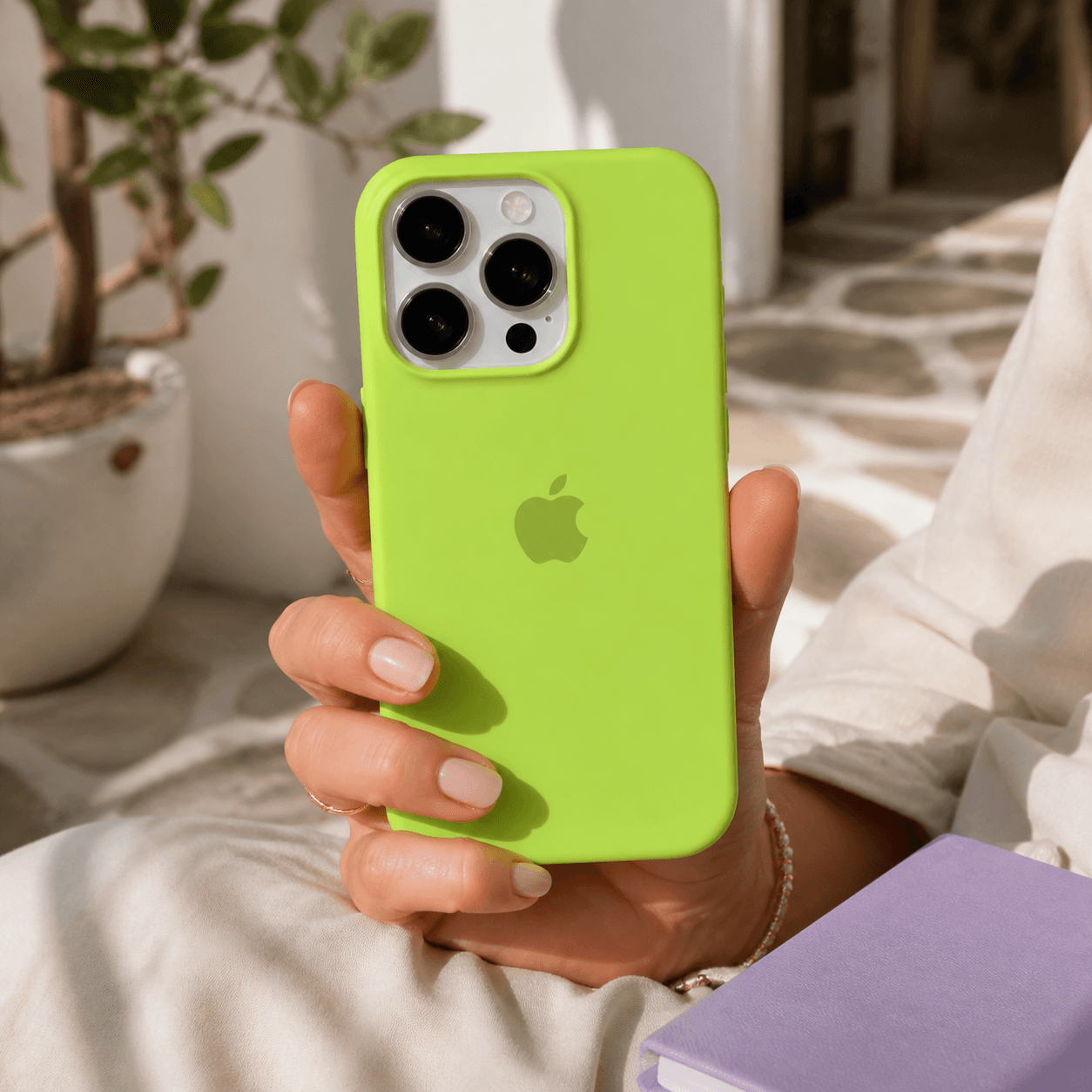 Lime Pop case in everyday use